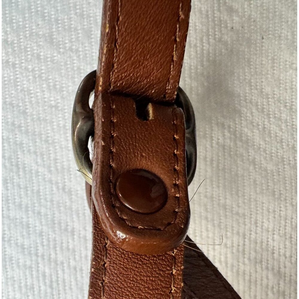 BURBERRYS Brown Leather Drawstring Bucket Bag COA Nova Check Haystack Lining VTG - Picture 13 of 14